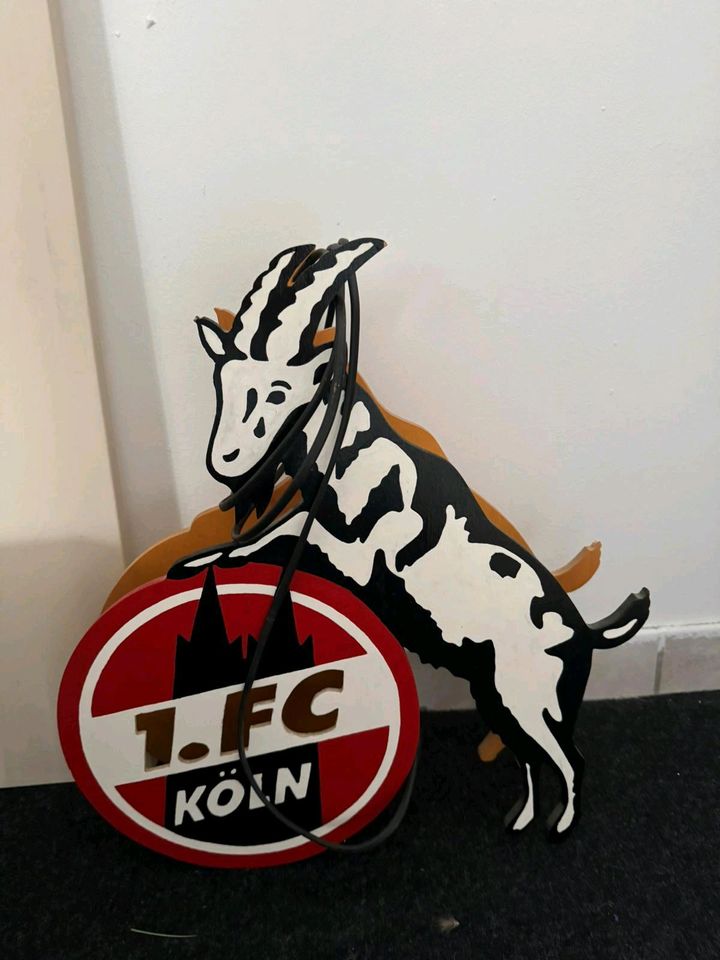 FC Köln Lampe aus Geschnitztem Holz in Köln