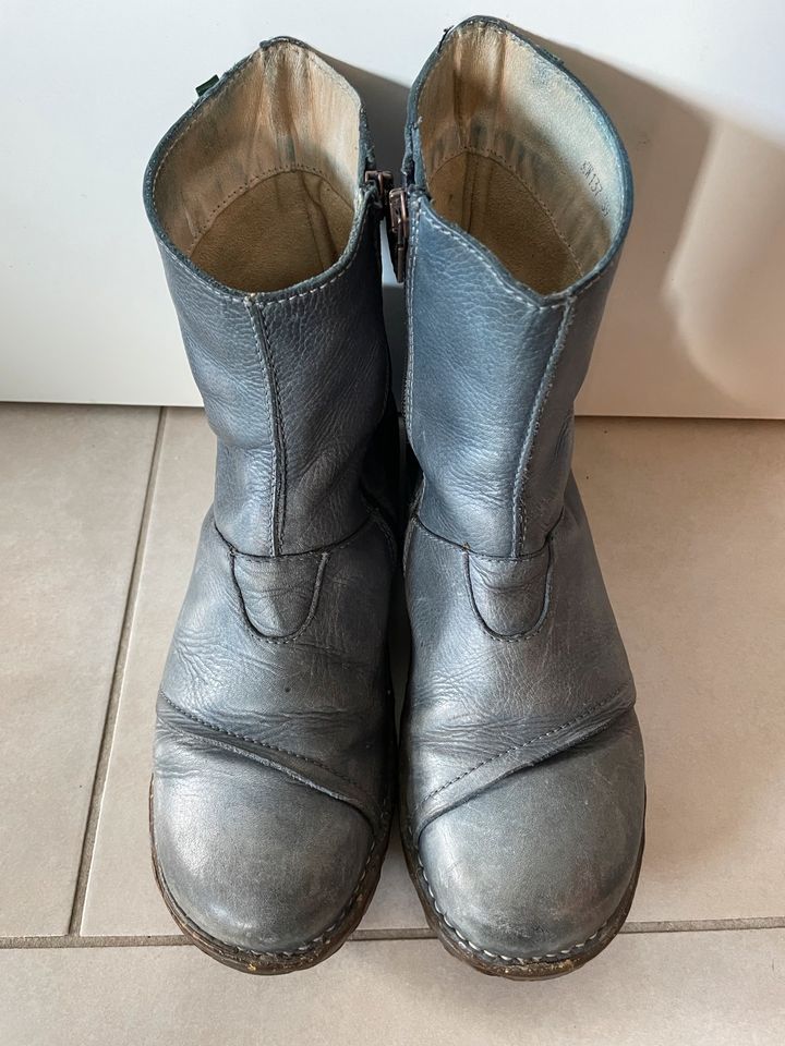 EL NATURALISTA ECHT LEDER STIEFEL STIEFELETTEN BOOTS GR. 39 BLAU in Gangelt