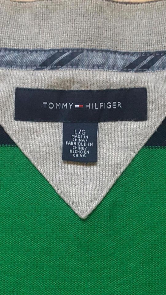 Tommy Hilfiger Herren Strickjacke Pullover grün - blau in Preetz