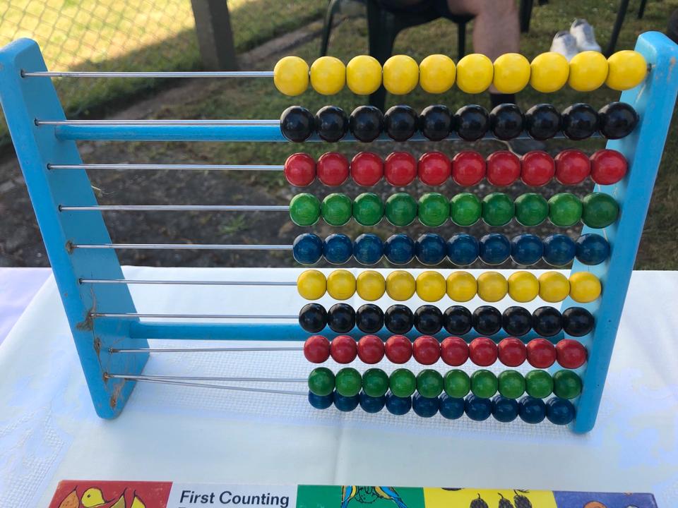 Erstes Rechnen Lotto Spiel und Rechenschieber/Rechenrahmen 60er in Nürnberg (Mittelfr)