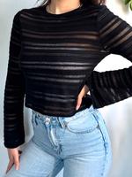 ASOS DESIGN schwarzes cropped Mesh-Langarmshirt Nordrhein-Westfalen - Voerde (Niederrhein) Vorschau
