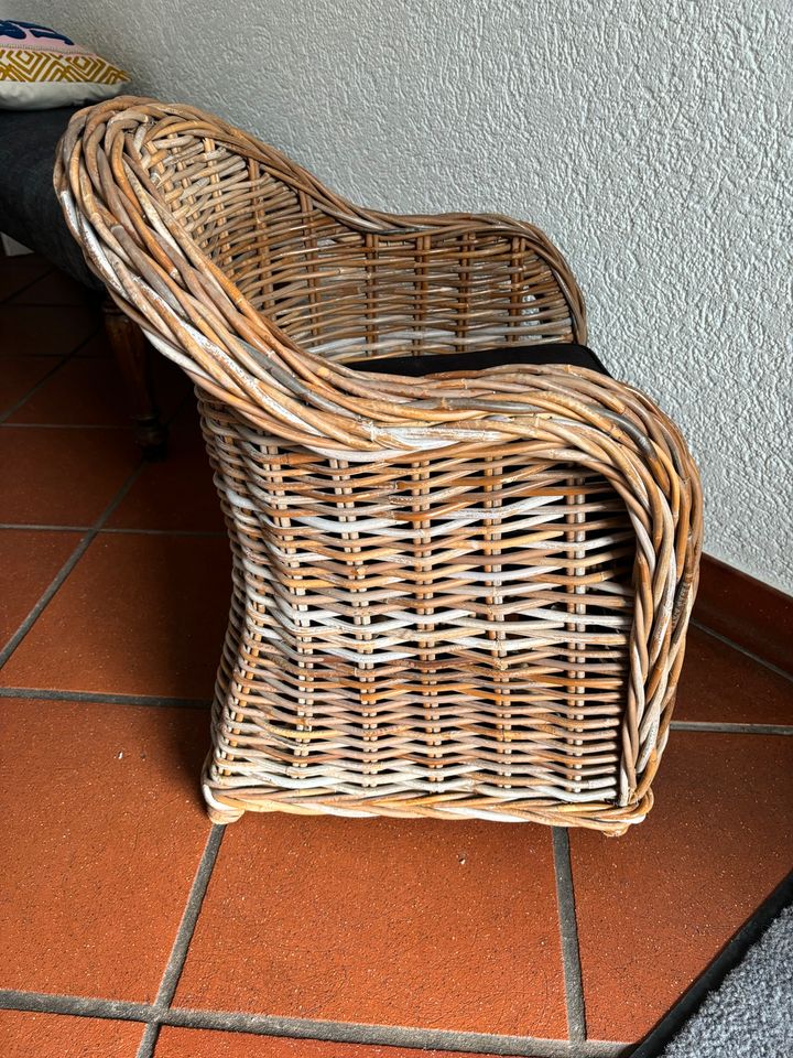 Kinder Rattan  Sessel mit Kissen Kindersessel in Ginsheim-Gustavsburg