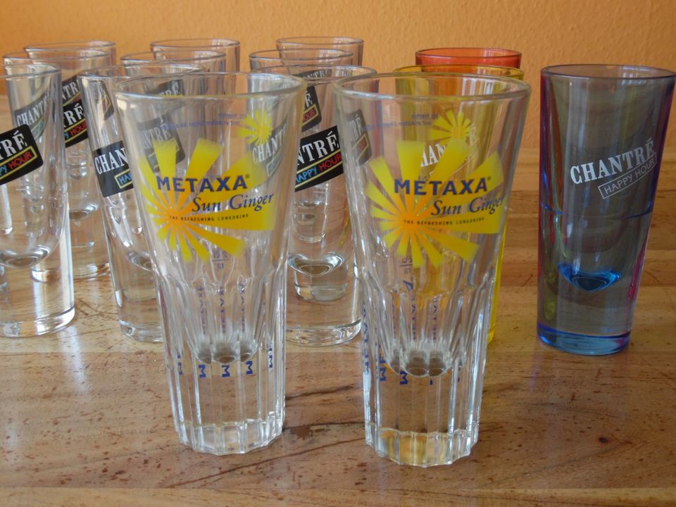 15 SAMMELGLÄSER CHANTRE HAPPY HOUR u.METAXA SUN GINGER in Uettingen