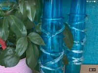 Vase a.Glas mit Glasröhrchen umwickelt-hellblau-H/ ca. 48 cm 2St. Köln - Nippes Vorschau