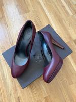 Navy Boot Plateau Pumps High Heel Schuhe Leder Bordeaux rot 38,5 Hessen - Darmstadt Vorschau