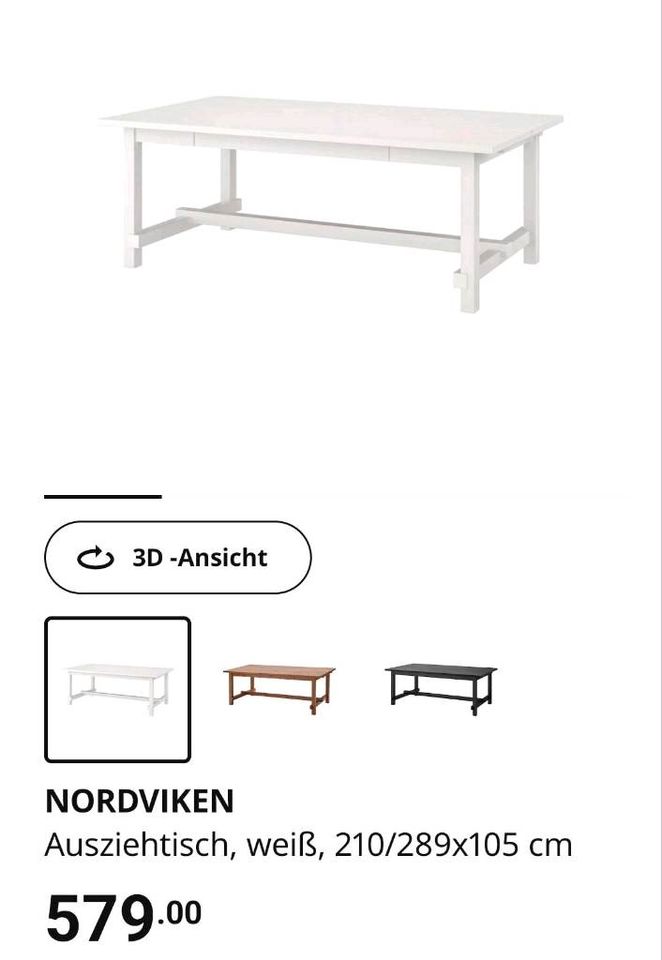 Esstisch weiss IKEA in Waghäusel