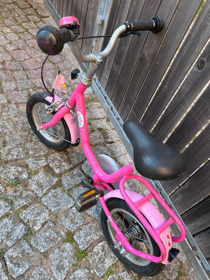 12 Zoll Pucky Fahrrad rosa zum Fahrradfahrern lernen in Potsdam