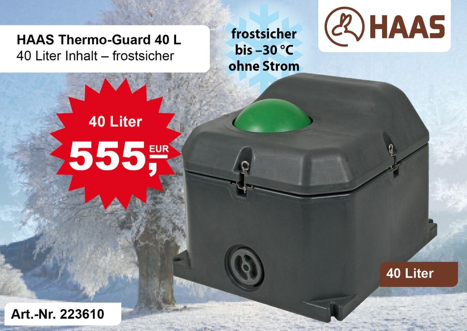 HAAS Thermo-Guard 40 L – frostsichere Balltränke ohne Strom in Nümbrecht