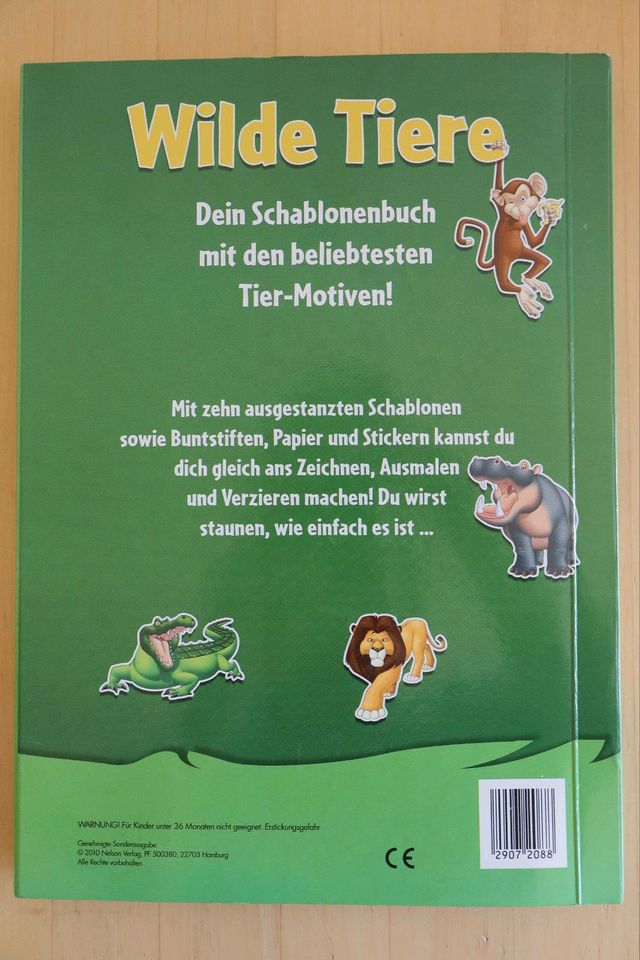 Kinderbuch "Wilde Tiere" Mein Schablonenbuch Malbuch in Zahna-Elster