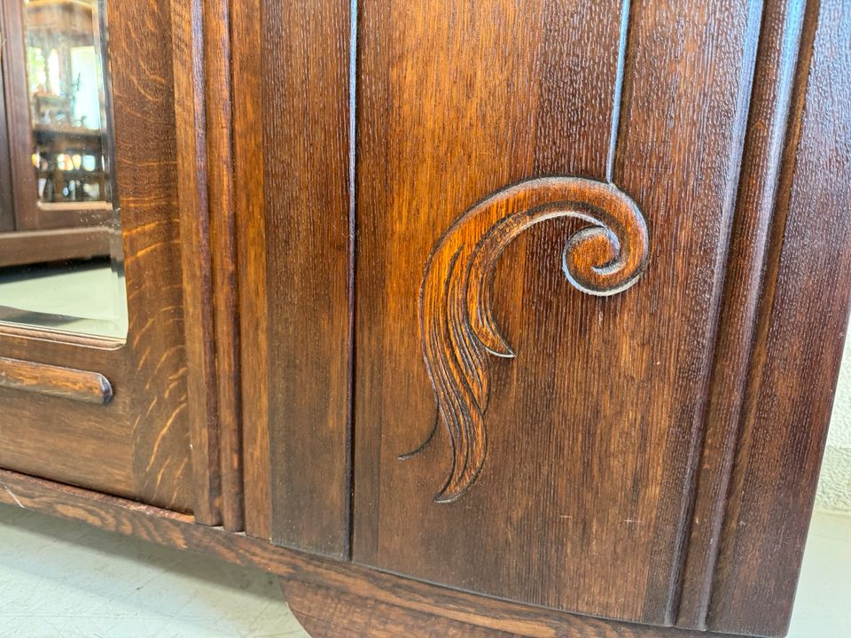 Antiker Kleiderschrank mit Spiegel jugendstil Dielenschrank in Völklingen