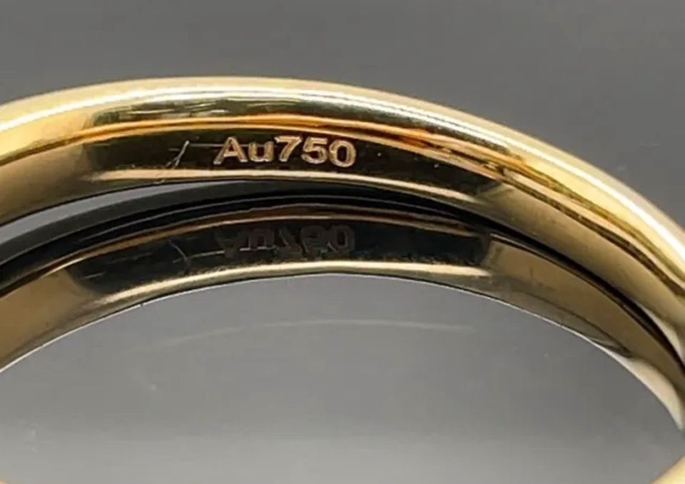 750 Gold Ring und 950 Platin mit einem 0.10 ct Brilliant in Düsseldorf