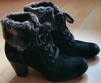 Tamaris Stiefeletten schwarz Gr.40 Webpelzbesatz Vintage Style Bayern - Drachselsried Vorschau