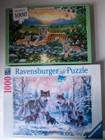 Ravensburger 2x Puzzle 1000 Teile Wölfe Tiger bunt vollständig Schleswig-Holstein - Christiansholm Vorschau