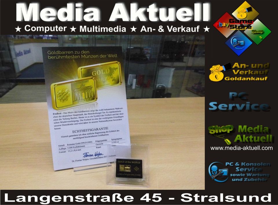 #117 ★ Feingold ★ 999 ★  1/100 oz ★ Gold of the World ★ TOP ★ in Stralsund