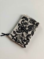 Bestickte Tasche Wildleder Perlen Hippie Etui Kosmetiktasche schw Wandsbek - Hamburg Jenfeld Vorschau