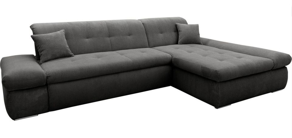 Ecksofa Cord Grau ★ 300x172cm Schlaffunktion Cordsofa Schlafsofa in Köln