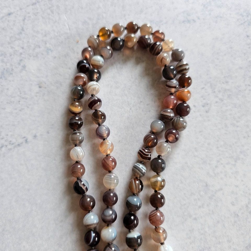 "BOTSWANA" ACHAT MALA, 6 MM, MALA-ZAUBER, EDELSTEINKETTE in Springe