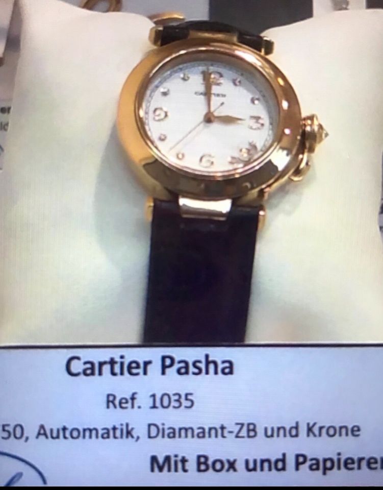 Cartier Pasha mit Brillanten Automatik Ref 1035 18 Karat Gold in Essen