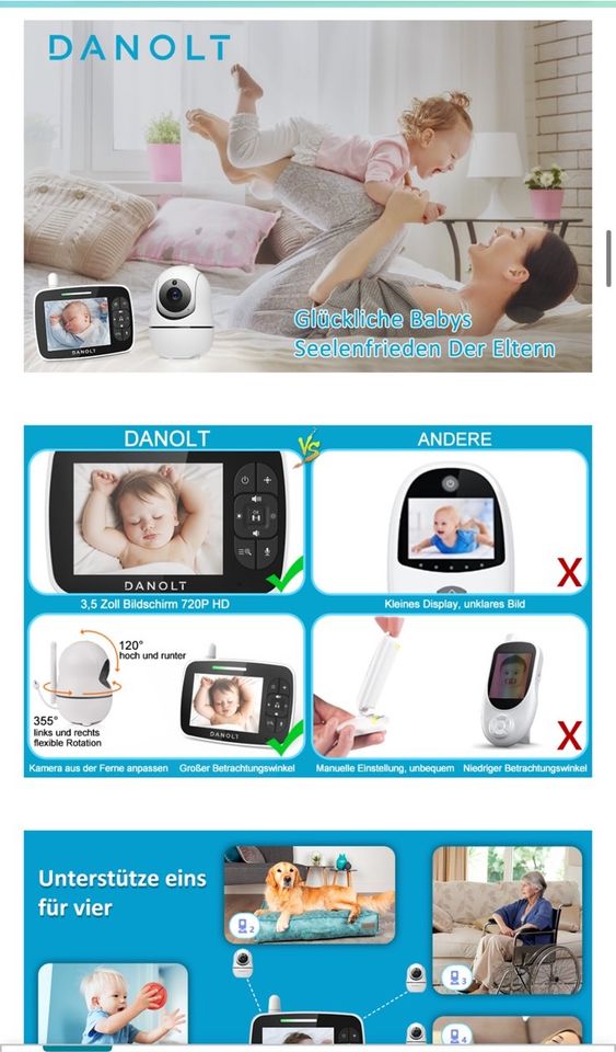 Originalverpackung-Baby Monitor 3,5Zoll 720P Video mit Nachtsicht in Köln