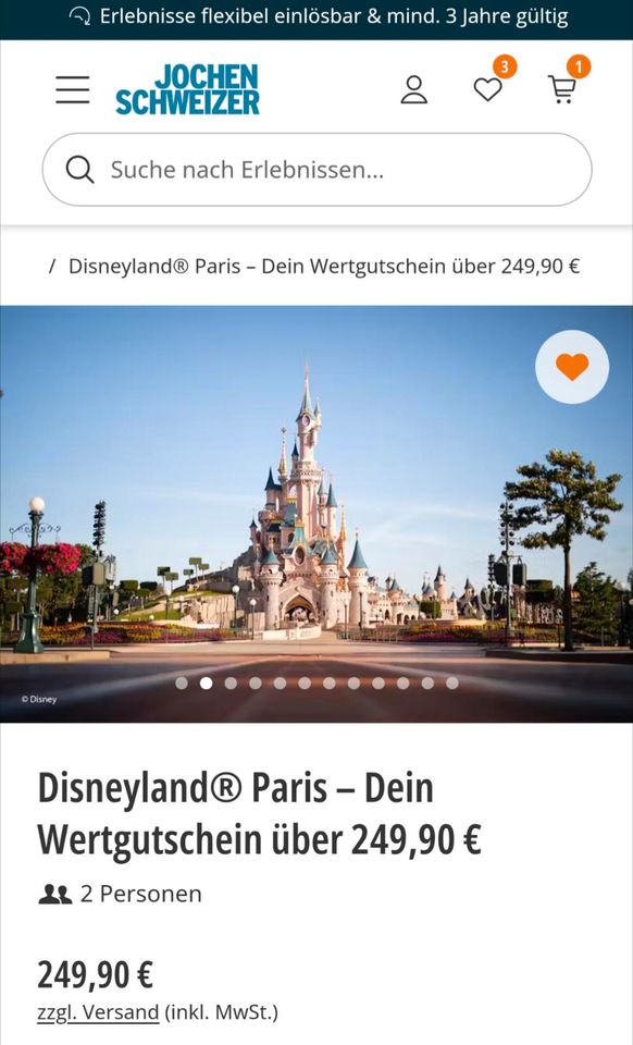 Disneyland Paris Träume Erlebnis-Gutschein Jochen Schweizer 249,9 in Berlin