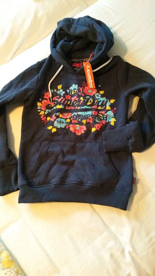 Superdry Hoody/Pullover dunkelblau Gr. 36 mit Blumenprint NEU in Herrieden