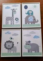 Bilder Poster Print Babyzimmer A4 Nilpferd Löwe Giraffe Elefant Thüringen - Neuhaus Vorschau