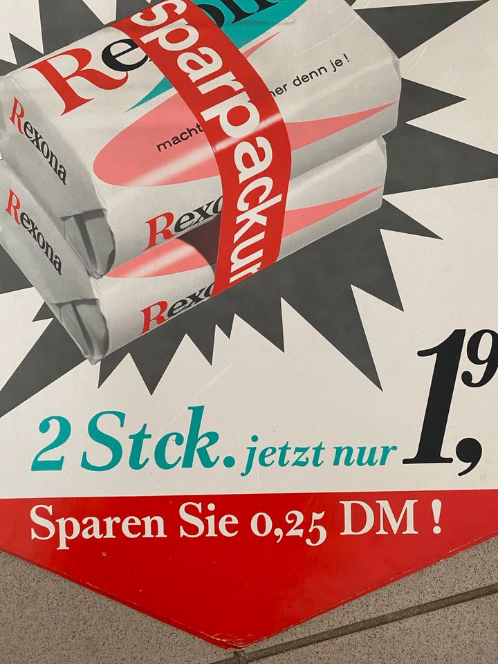 Rexona Seife Werbeplakat aus DM  Zeiten Retro in Liebenau