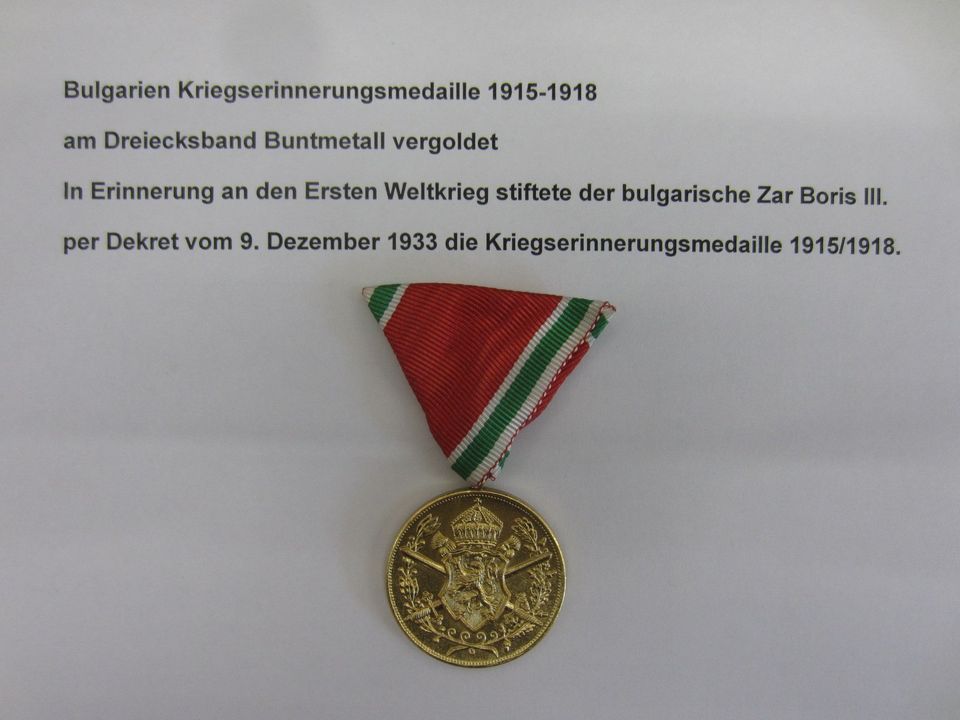 Kriegserinnerungsmedaille 1915-1918 Bulgarien in Hengersberg