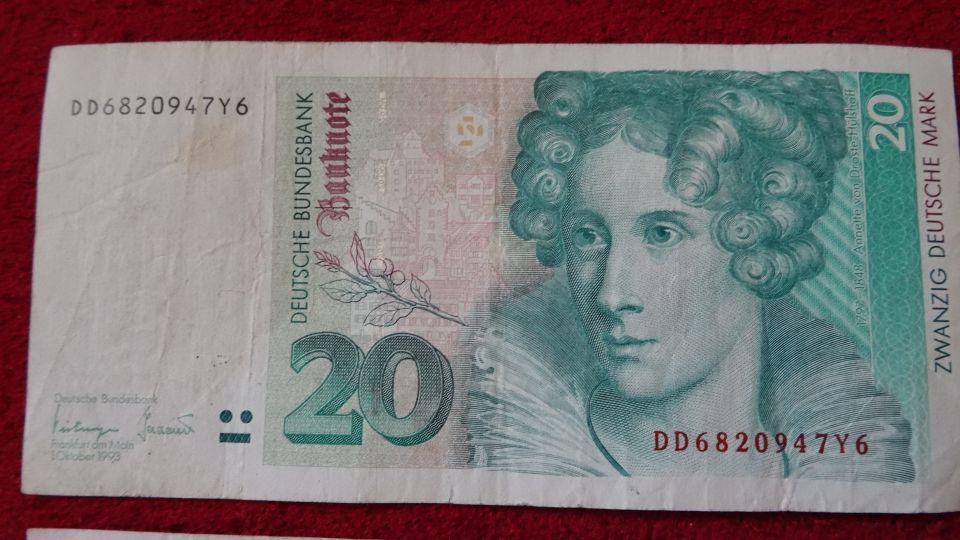 5,10, 20 DM Deutsche Bundesbank D Mark Geldschein Banknoten in Oranienburg