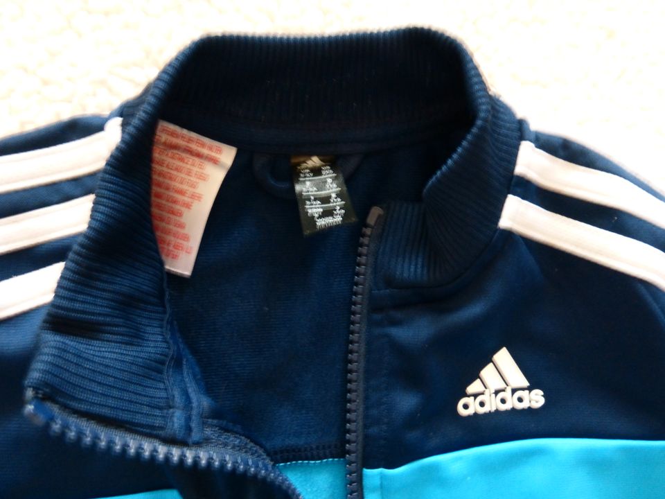 Set Jacke &T-Shirt Gr 116 Petrol Adidas Top Zustand in Radebeul