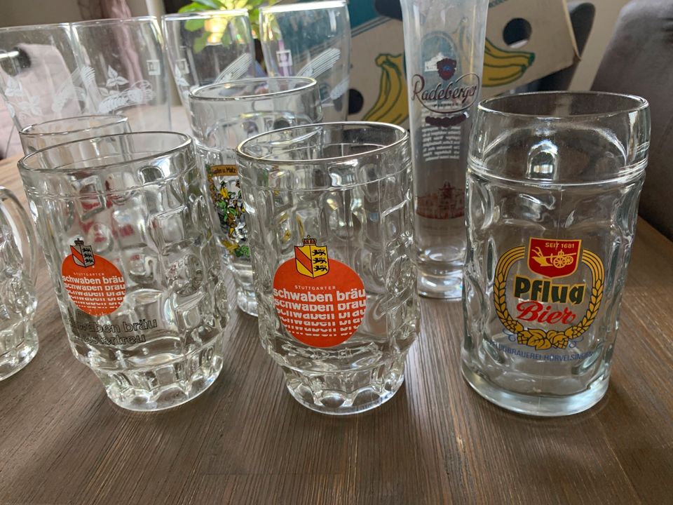 9 Biergläser Konvolut, Halbe-Gläser, alt in Filderstadt