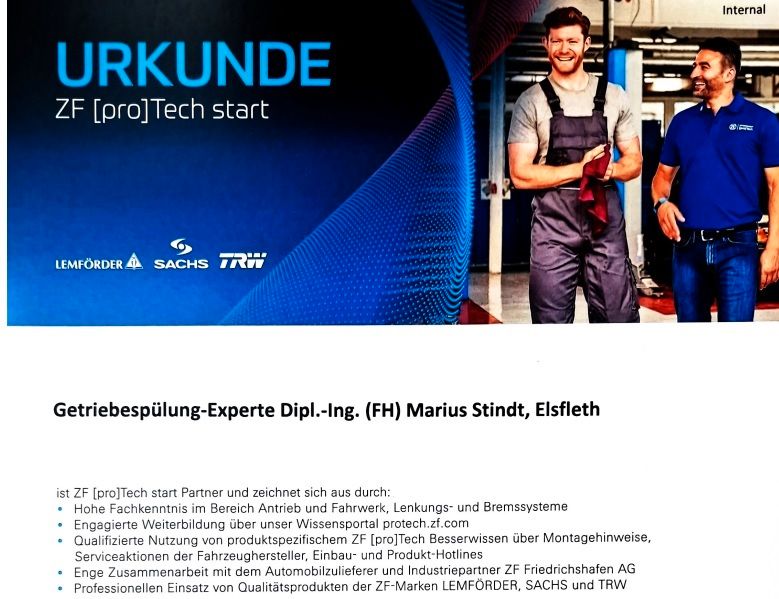 ZF [pro]Tech start Partner und Marktführer,  Spülsystem ohne schädlichen Reiniger !! Getriebespülung BMW Mercedes F10 F11 F30 F31 E60 E61 E70 W211 W212 W213 DSG CVT Audi Ford Opel Wandler 11A Getriebe in Düsseldorf