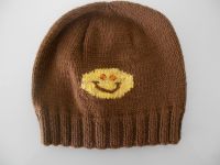 Mädchen Mütze Beanie handgestrickt Einstrickmotiv Smiley braun Bayern - Würzburg Vorschau