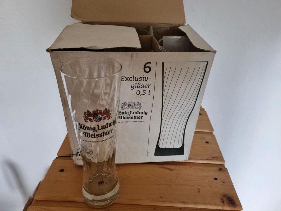 König Ludwig Weißbier Gläser 0,5L Gastro Bierglas Biergarten in Tharandt