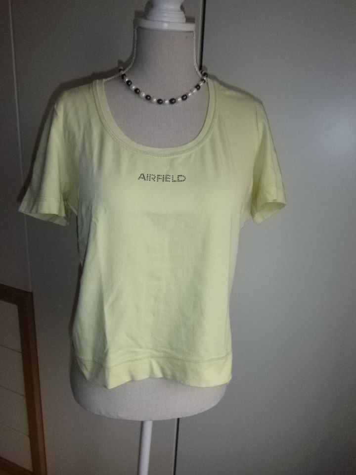 AIRFIELD    Shirt mit SCHMUCKSTEINEN   LIMETTE  Gr. 38  TOP in Adendorf