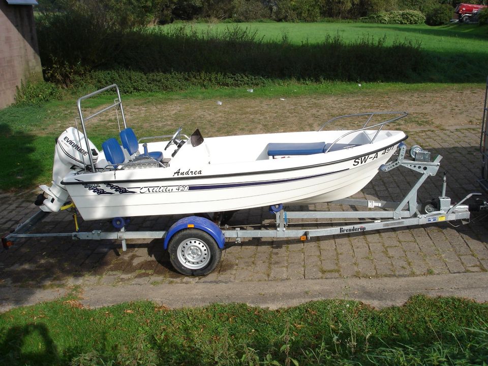 Sportboot,Konsolenboot Hille:420,Evinrude 30 PS/2T, Benderup Trai in Emmerthal