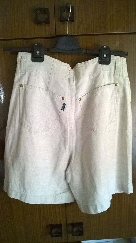 Damenhose, Bermuda, Gr.42, beige, Leinen, Kenny S. in Rabenstein/Fläming