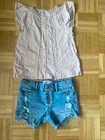 T Shirt +Jeans kurz Hose gr : 128 Düsseldorf - Lichtenbroich Vorschau