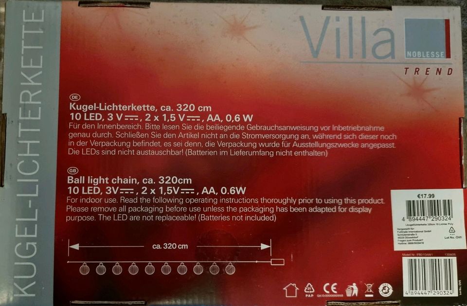 Lichterkette Kugeln Gold Villa Weihnachtsbeleuchtung in Hildesheim