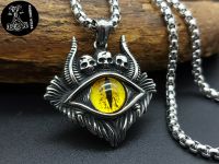 Anhänger Halskette Auge Skull Teufel Edelstahl Gothic Schmuck NEU Sachsen-Anhalt - Spickendorf Vorschau