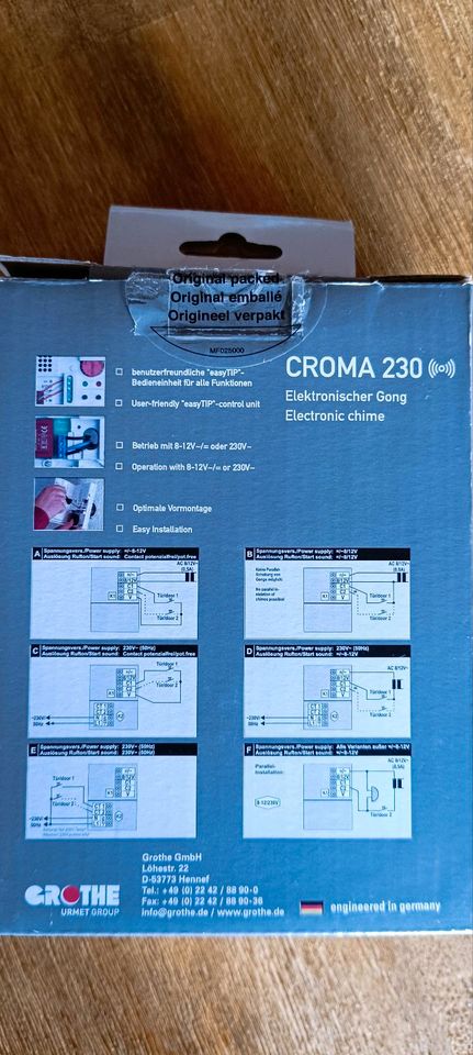 Elektronik Gong GROTHE CROMA 230A Türklingel in Bernried Niederbay