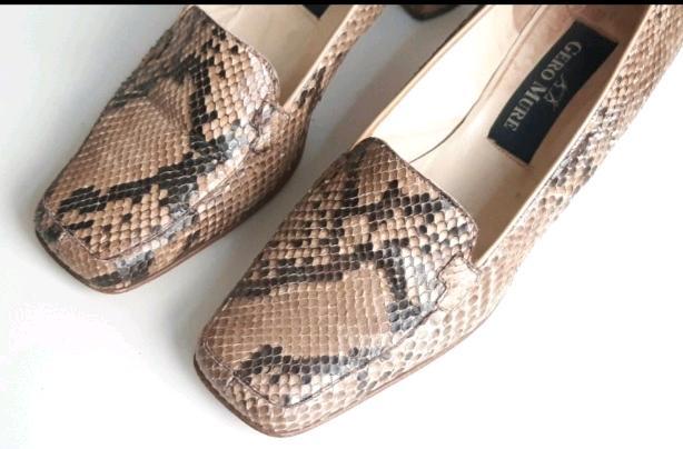 Gero Mure Pumps, Trotteur, Loafer, Kitten Heel, Python, Schlange in Mölln