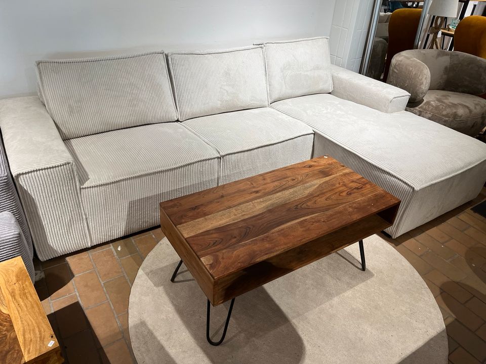 Ecksofa „Jela“ 272cm | Cord beige | Couch in Hamburg