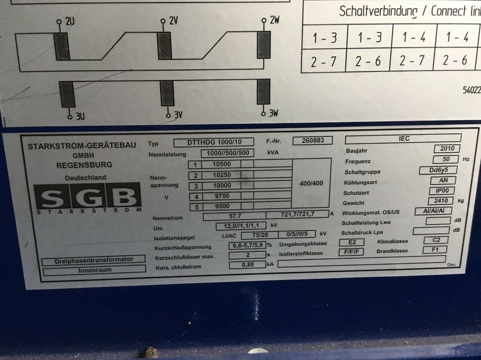 Trocken Gießharz Transformatoren 10KV -400V einsatzbereit sofort in Lippstadt