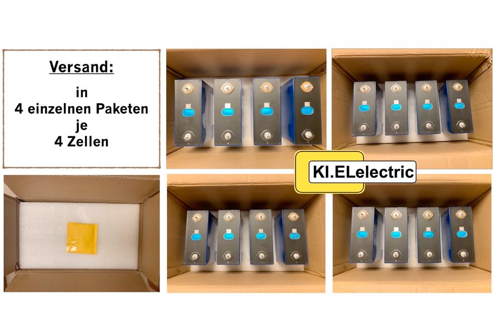 LiFePo4 4 x 280Ah 3,2V Zellen 12V + BMS Solar Batterie Speicher in Schönkirchen