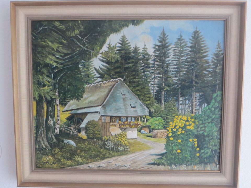 Gemälde, Schwarzwaldhaus, von W.Pfeiffer, in Wildberg