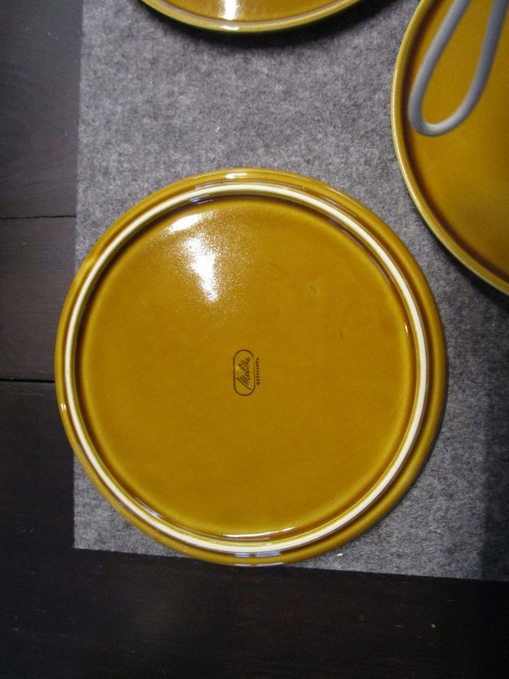 Melitta Kuchenteller Vintage 3 Stück ocker/braun in Borken
