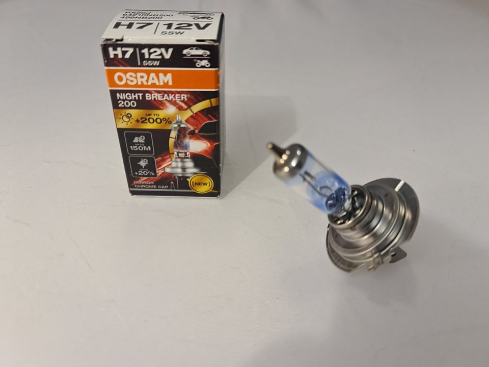 Osram H7 Night Breaker Laser 200 Glühbirnen Leuchtmittel,Birne 55 in Kreis  Ostholstein - Bad Schwartau, Ersatz- & Reparaturteile