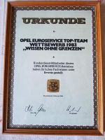 Verkaufe alte Opel Euroservice Urkunden aus Händlerauflösung Thüringen - Saalfeld (Saale) Vorschau