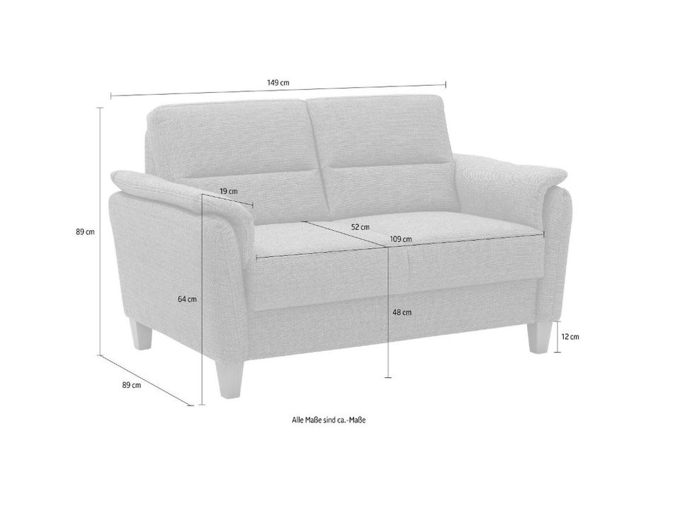 Sofa Couch 2,5-Sitzer Palmera , Federkern 179 cm Braun Neu★Sofort in Hamburg